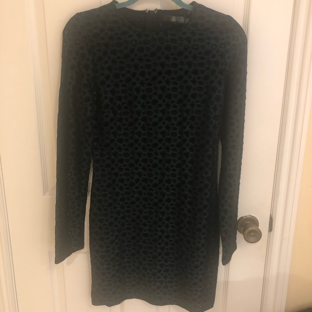 Leopard print dark green bodycon dress
